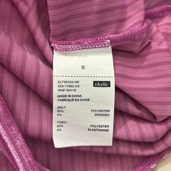 NORDSTROM ELODIE Velvet Fuchsia Ribbed Bodysuit - Picture 6 of 6